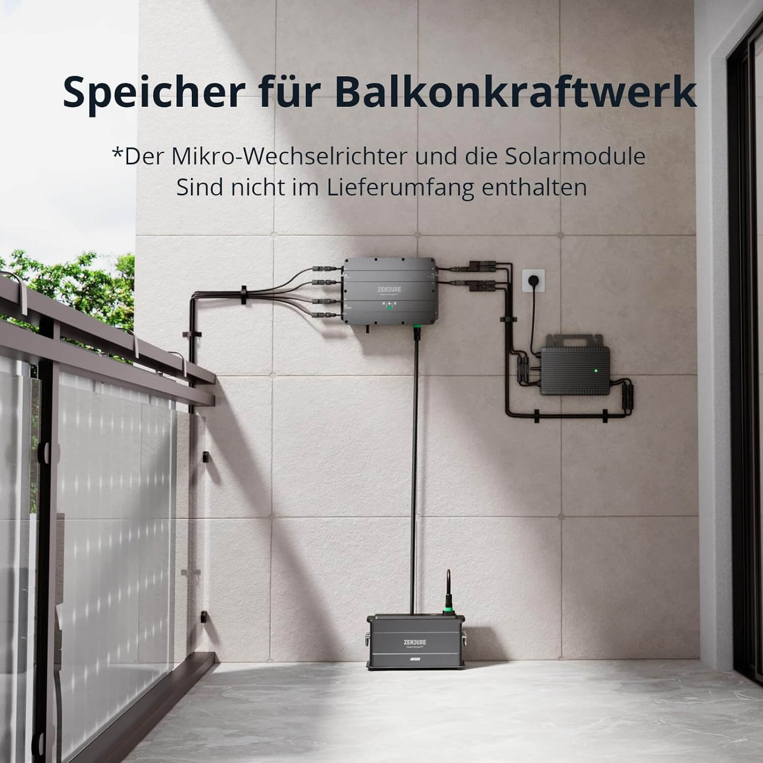 Zendure Balkonkraftwerk - SolarFlow Set 960Wh Smart PV Hub mit 1x Batterie