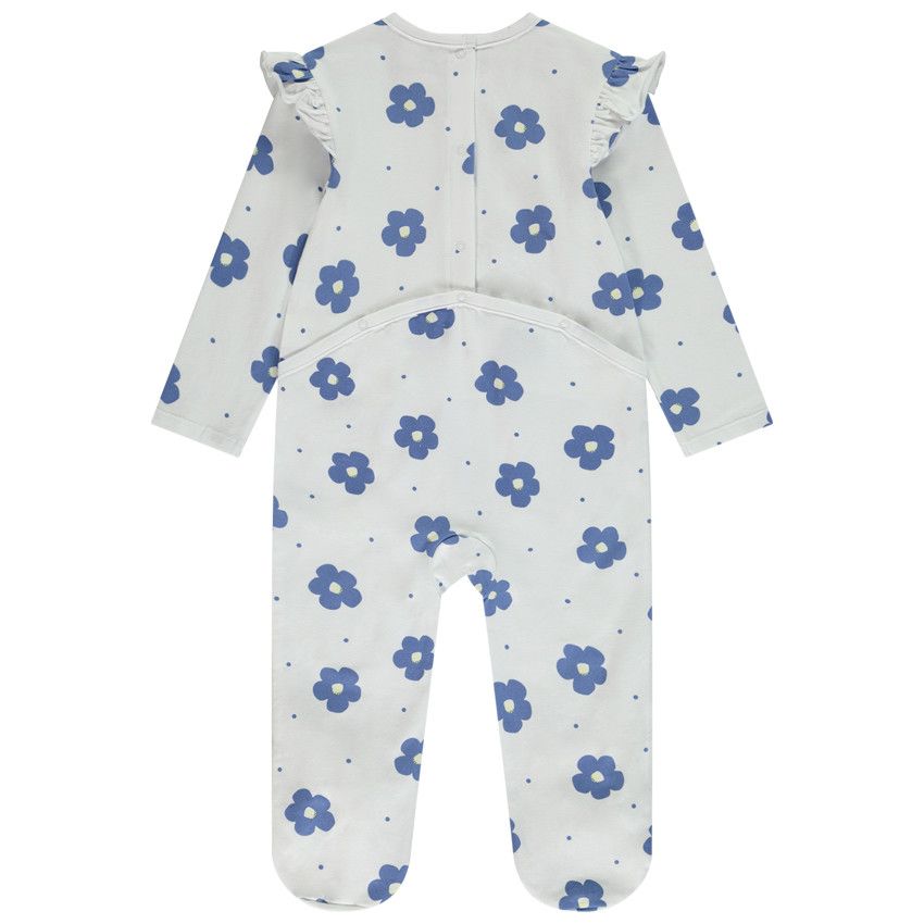 Lot de 3 dors-bien floraux pour bébé fille avec ouvertures différentes selon l'âge - Blanc