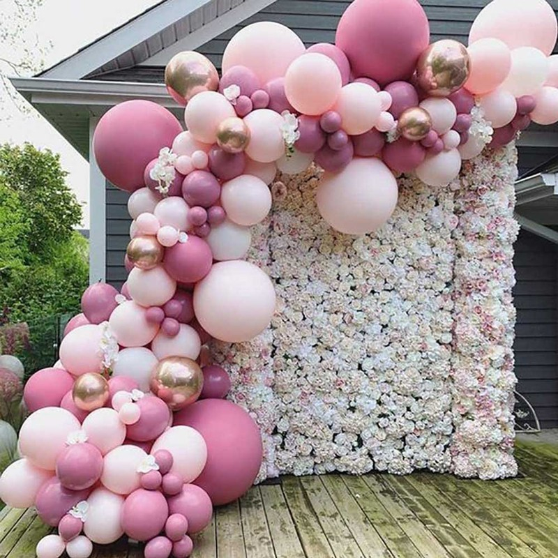 (96-tlg. Set) Party Deko Ballons Latex Luftballons - Rosa / Pink