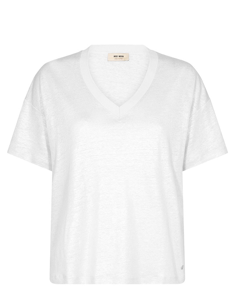 MOS MOSH T-SHIRT FEMME CASA COL V BLANC