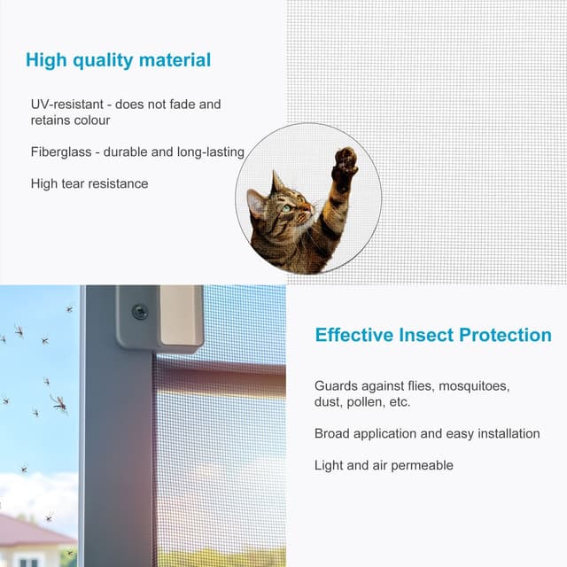 Fluenet Insektnet Vinduesdør Glasfiber 100 cm (hvid)