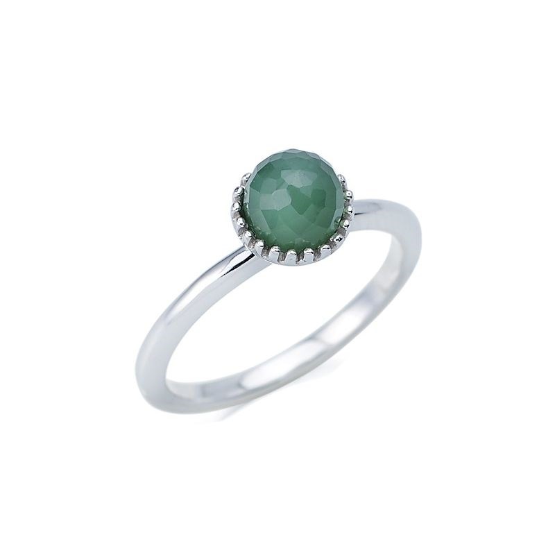 Bague Aventurine argent rhodie