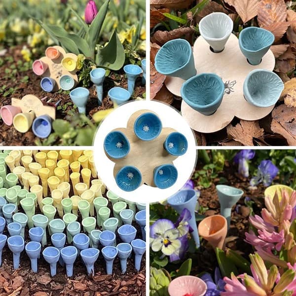 INF Resin Flower Bee drikkefontene (sett med 2)
