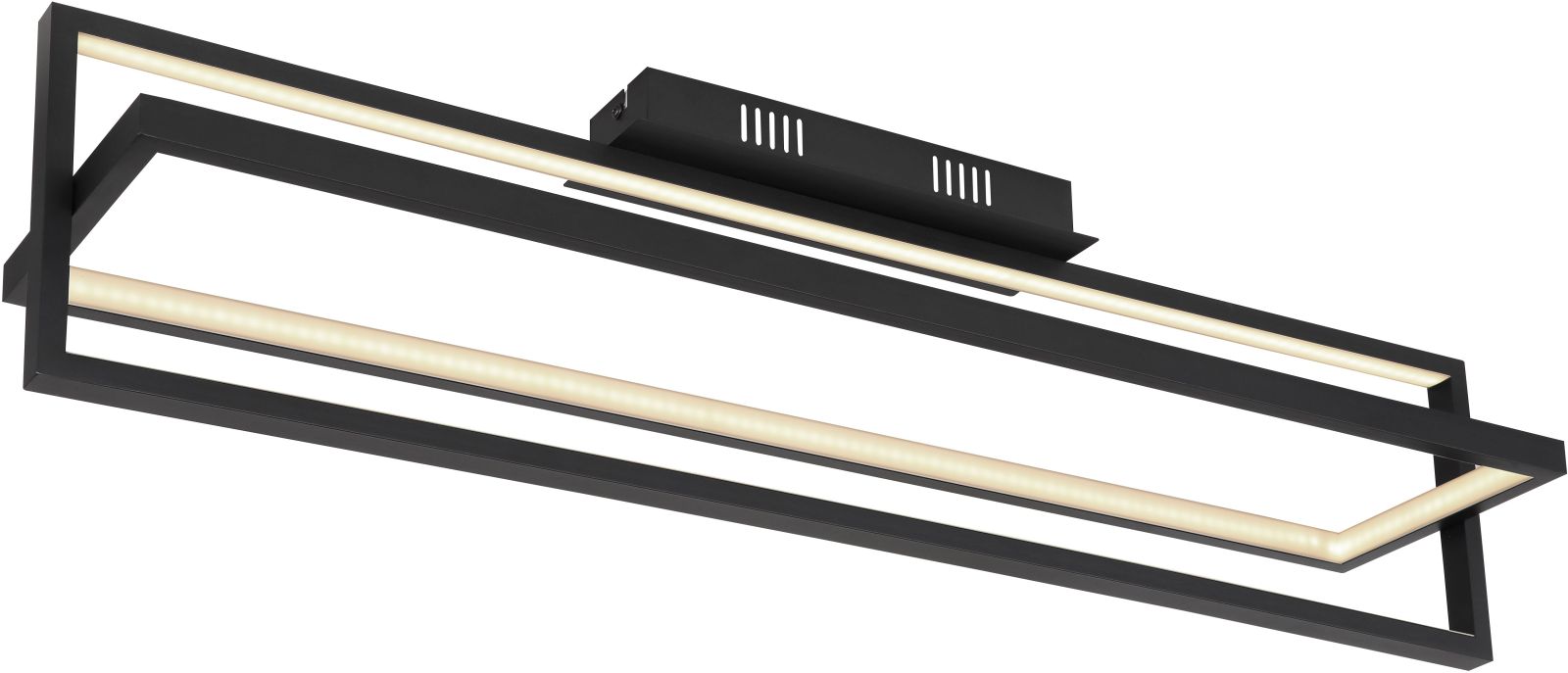 LED-Deckenleuchte - schwarz matt - opal - mit Fernbedienung