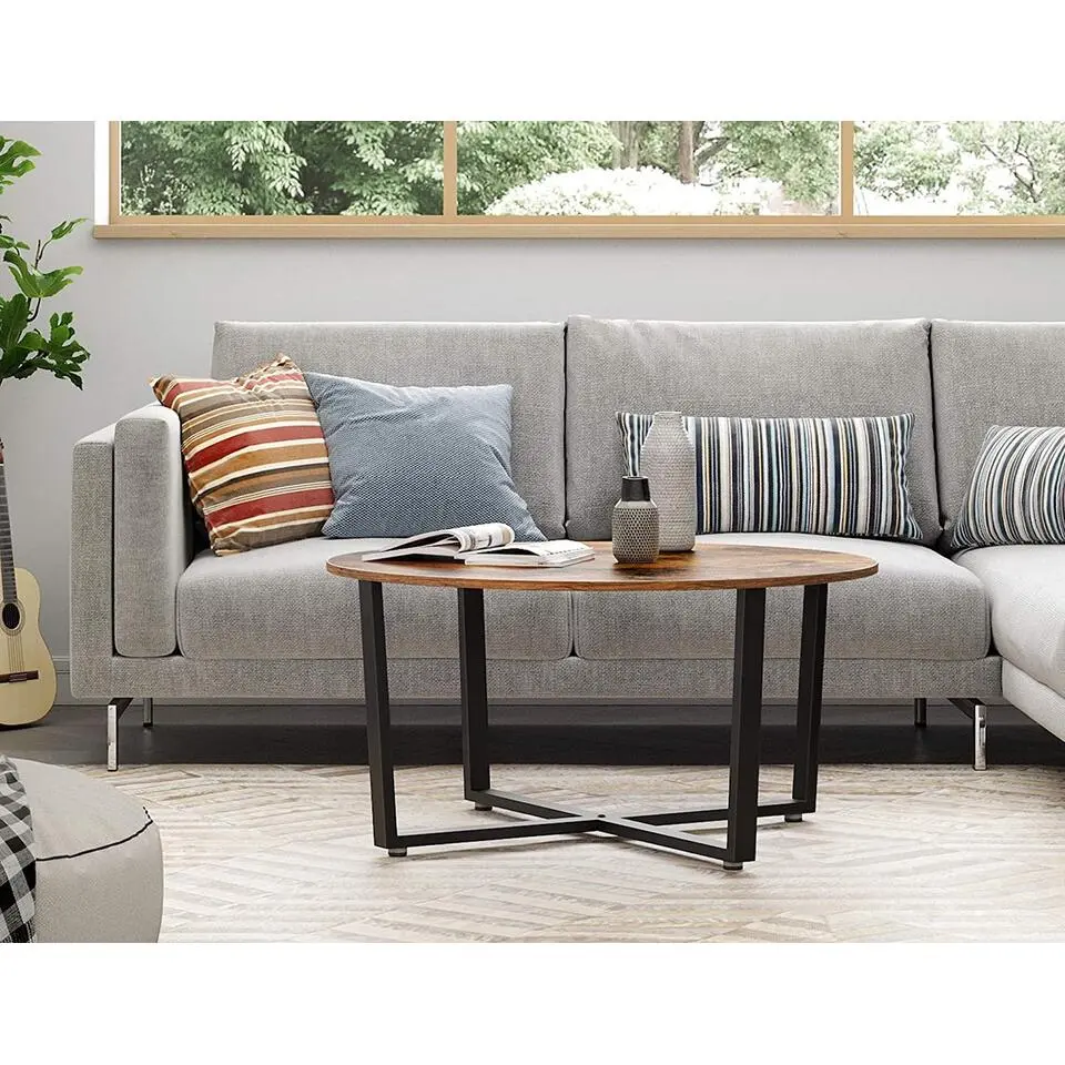 Parya Home - Salontafel - IJzer & Hout - Vintage - Donkerbruin