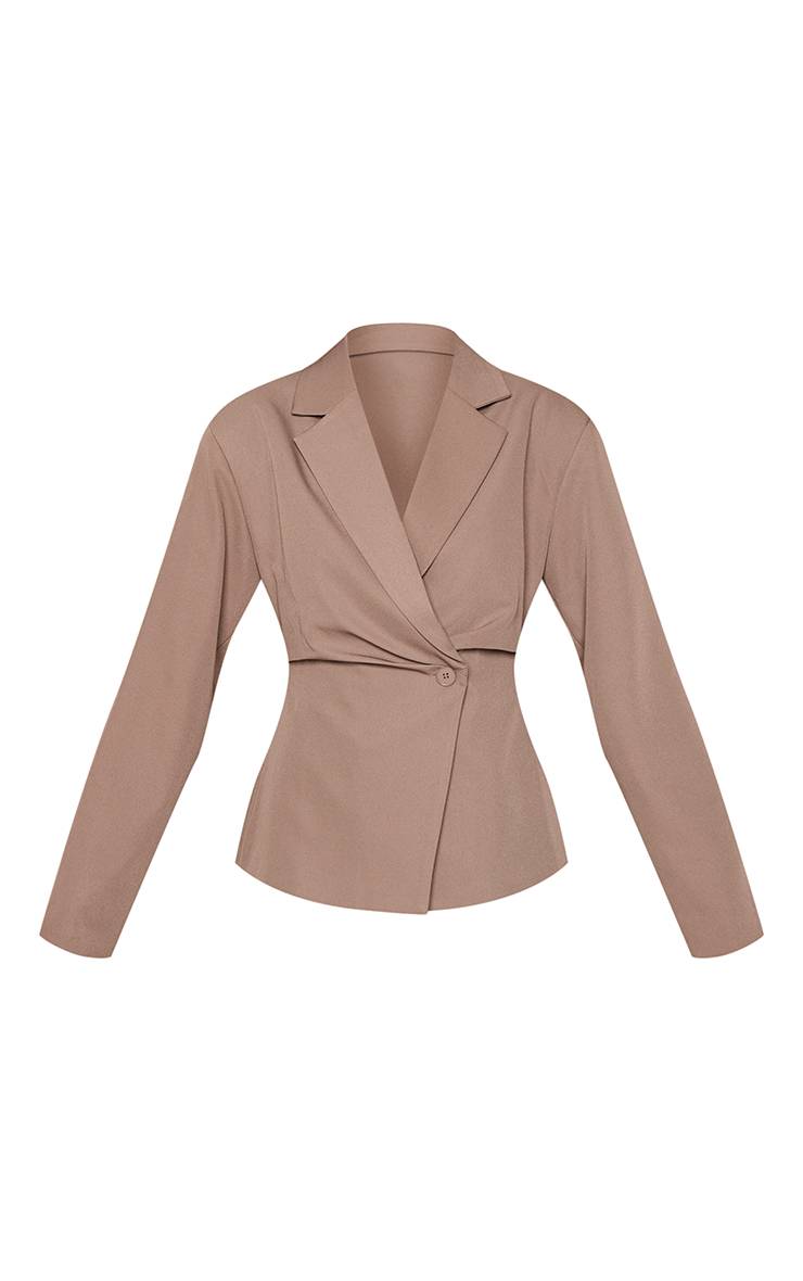 Champignon Ensemble Blazer Ajusté Asymétrique Taille Cintrée
