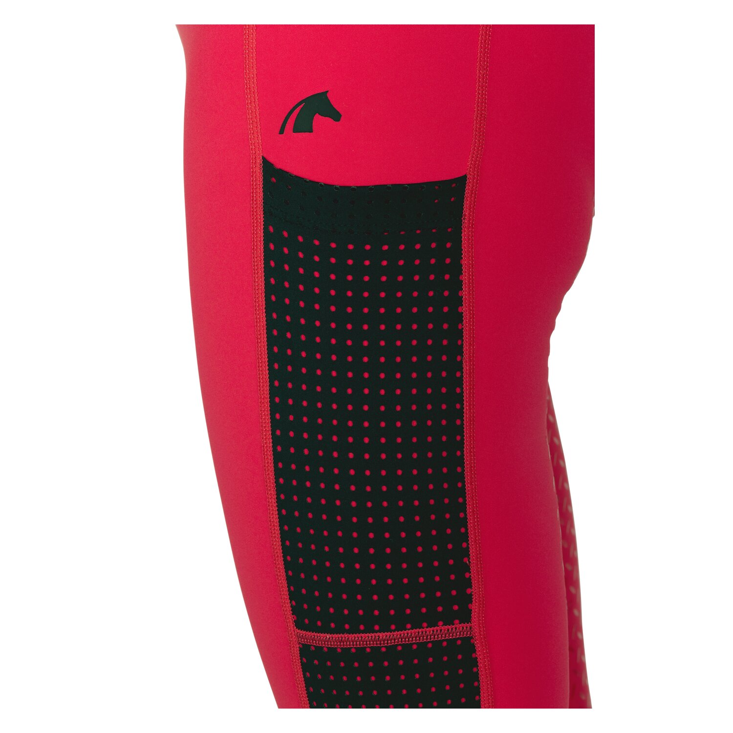 black forest Grip-Vollbesatz-Reitleggings mit Mesh - red berry