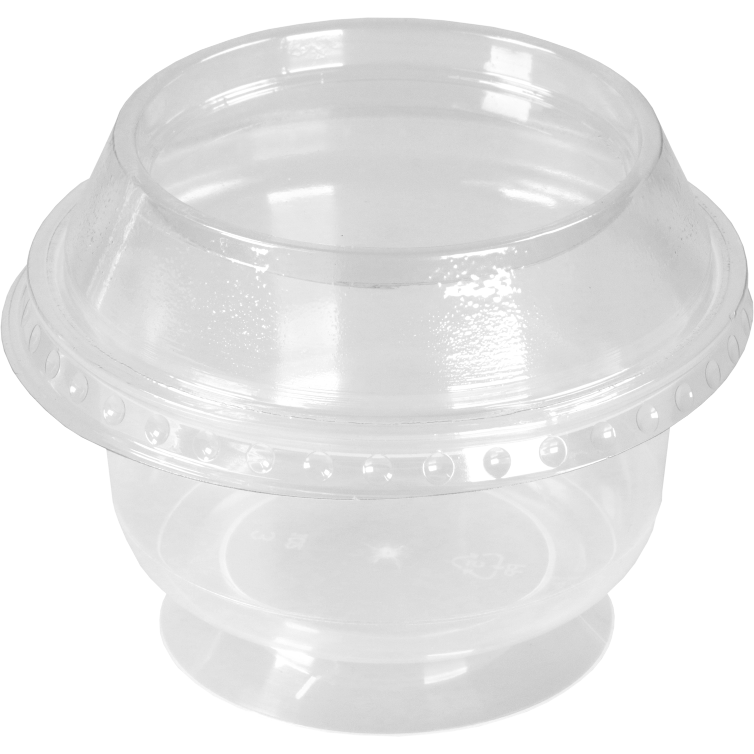 Kuipje, op voet, Ø95x55mm, 150ml, PP, transparant