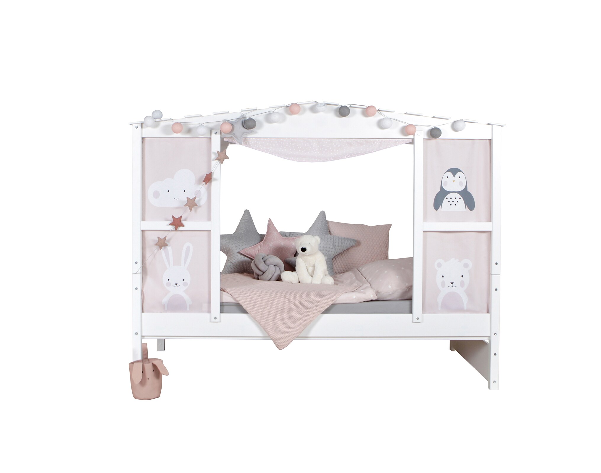 TiCAA Hausbett mit Bettkasten 