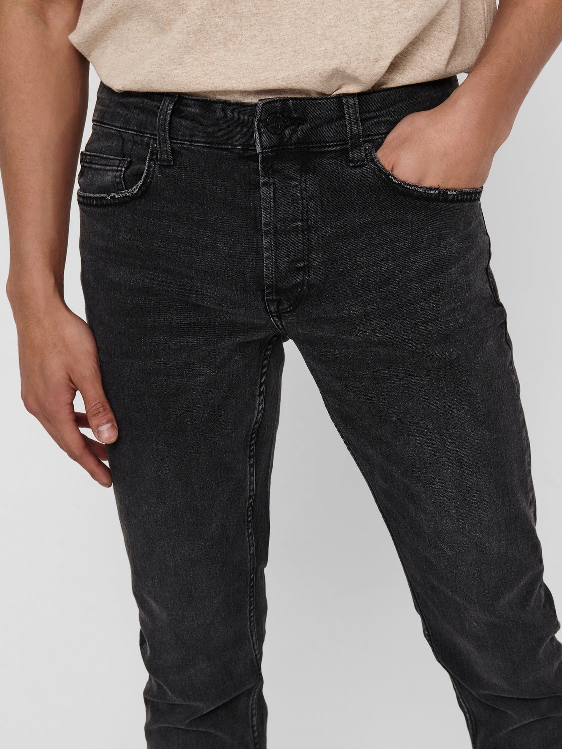 ONSLOOM Mittlere Taille Slim Fit Jeans Grey Denim