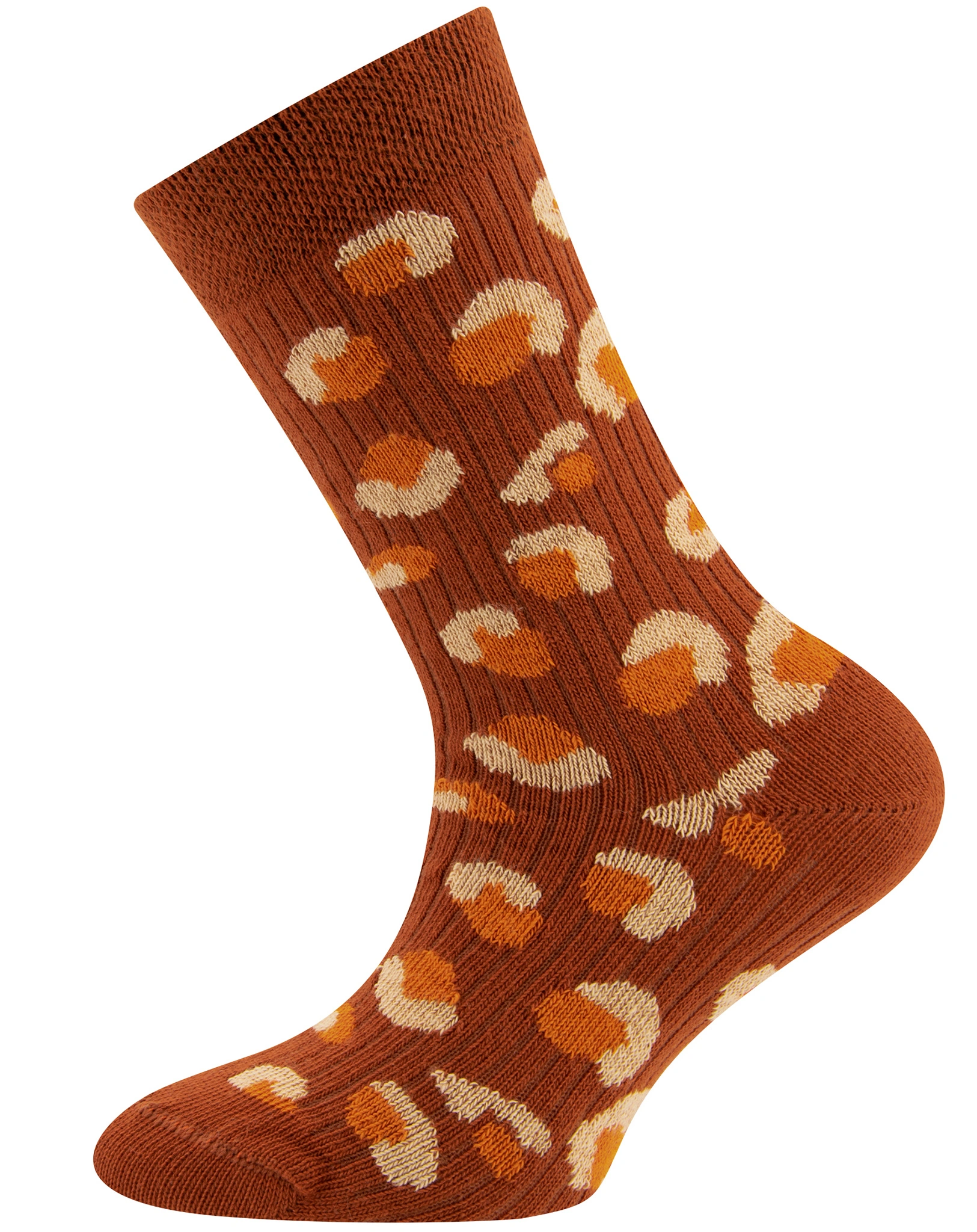 Socken RINGEL/LEOPARD 6er Pack in kupfer/olive