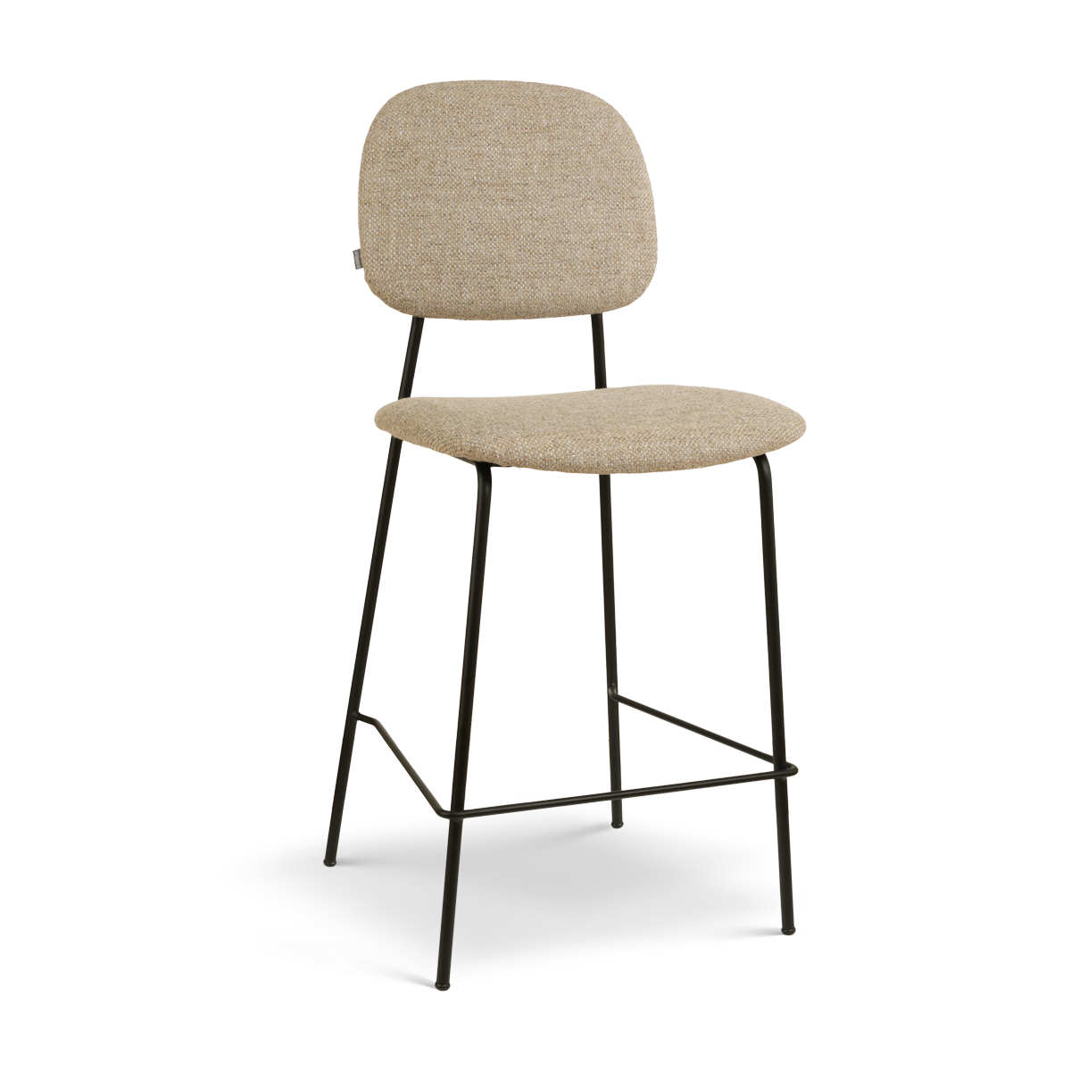 Barkruk Jasmijn taupe - zwart onderstel H65