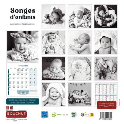 Calendrier illustré BOUCHUT 30 x 30 cm BABY LOVE 70 %