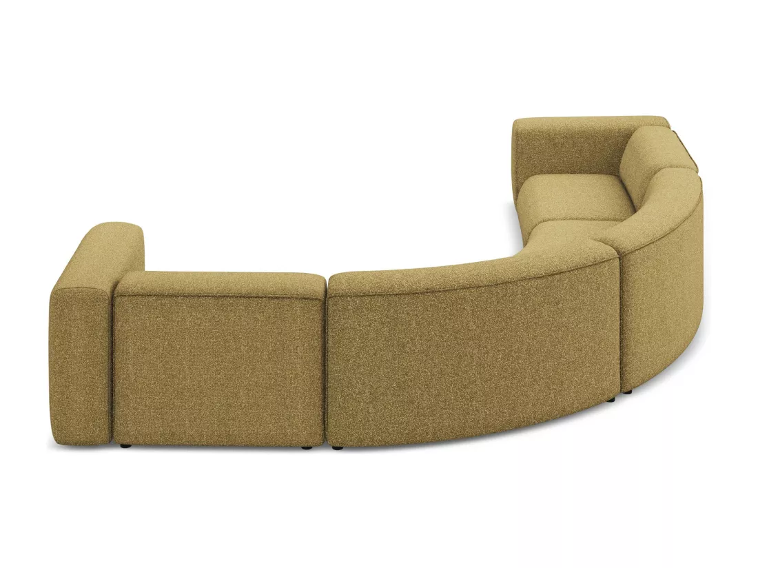 Canapé d'angle modulable en tissu texturé - moutarde - EKAHI