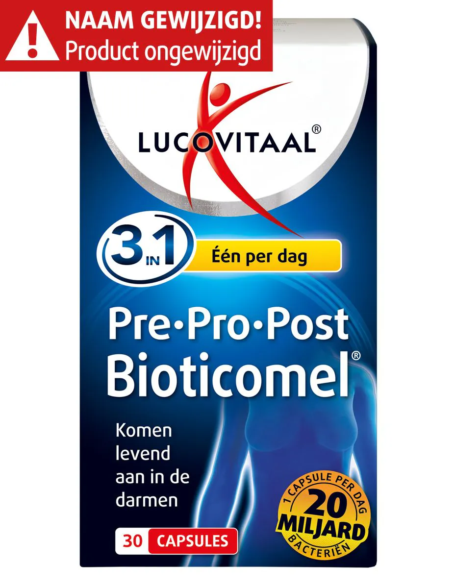 Pre · Pro · Post Bioticomel 30 capsules