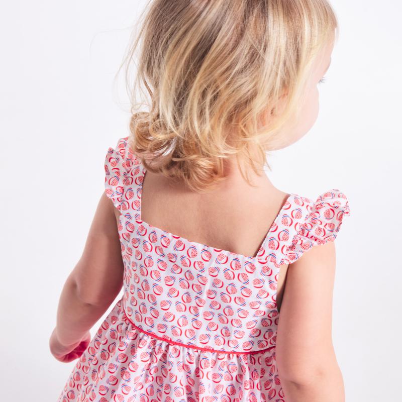 Robe à bretelles graphique et bloomer bleue bébé fille Bleu