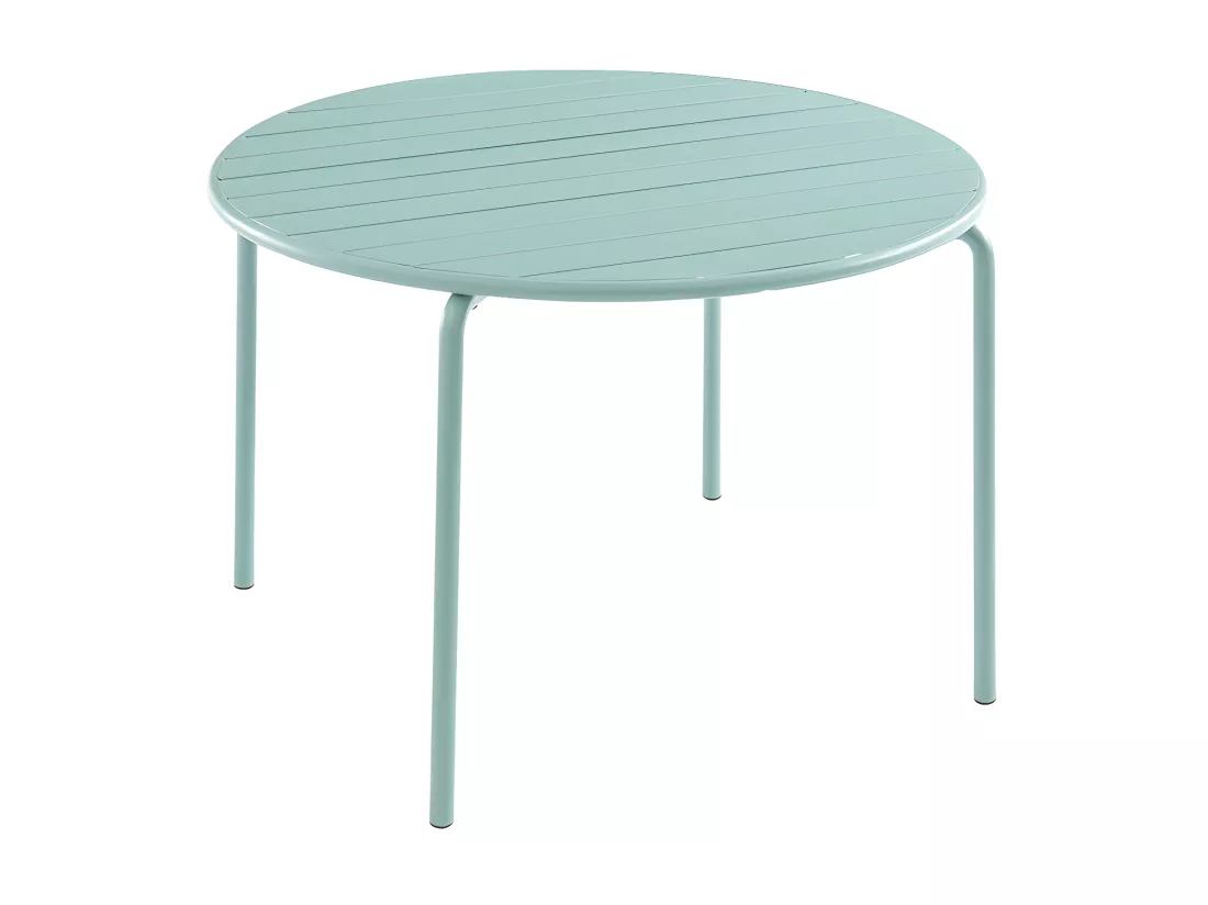 Table de jardin ronde D.110 cm en métal - Vert amande - MIRMANDE de MYLIA