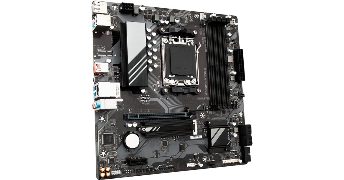 GIGABYTEA620M GAMING X (rev. 1.0) socket AM5 moederbord  (Zwart/grijs, RAID, Gb-LAN, Sound, µATX)