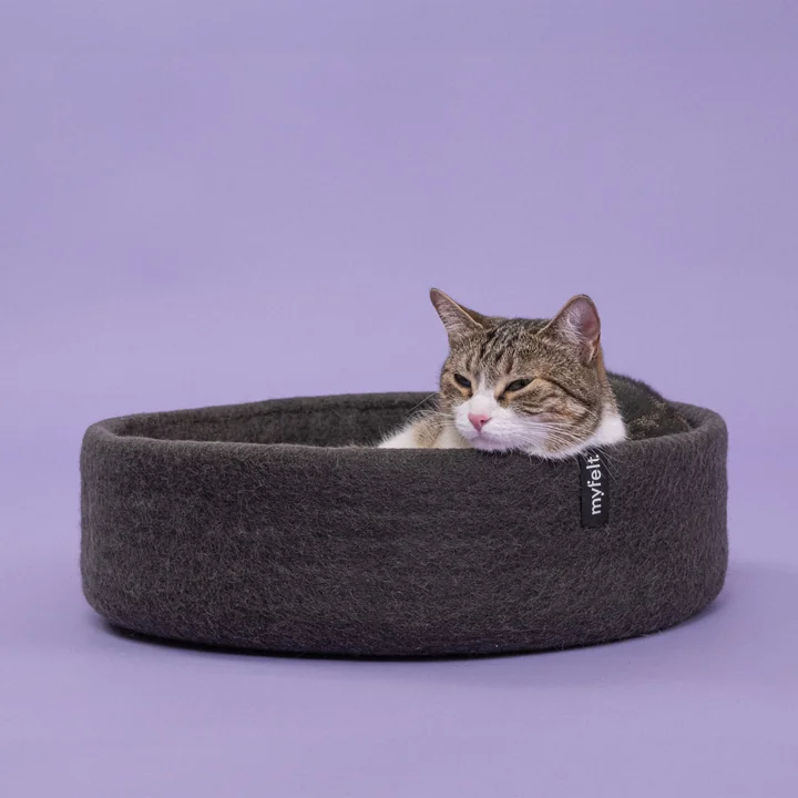 myfelt - Kuno Katzenkorb Ø 40 cm, Inlay braun