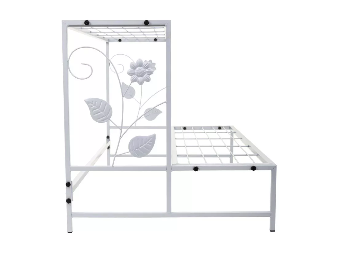 Support pour pots de fleurs en métal blanc 80x44x44h