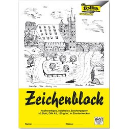 Bloc à dessiner, A4, 120 g/m2, 10 feuilles