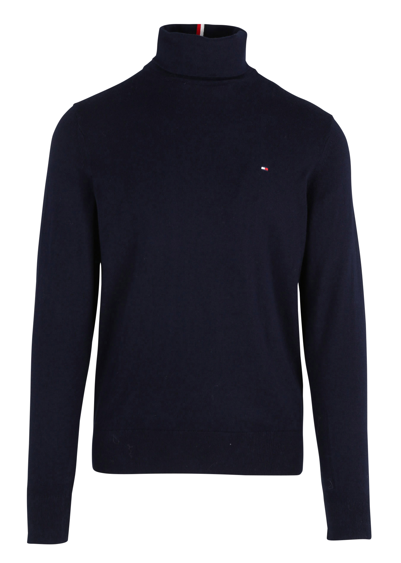 Col roulé regular-fit en coton bio mélangé| Bleu