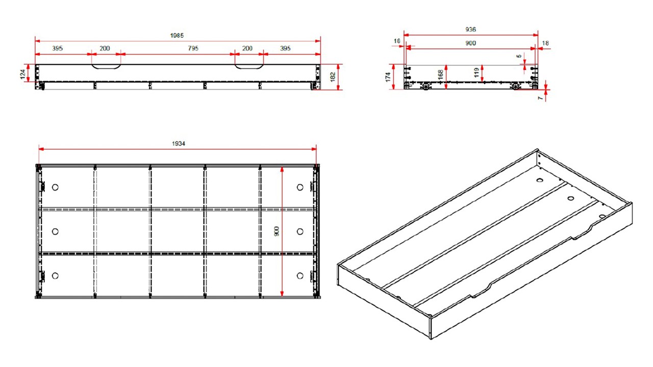 Kajuitbed Fritz met 3 laden en slaaplade white