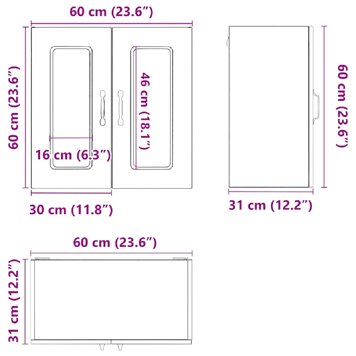 vidaXL Armoire murale de cuisine Kalmar blanc