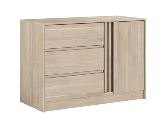 PARISOT - Commode escale - 3 tiroirs - 1 porte - décor chene - l 109,