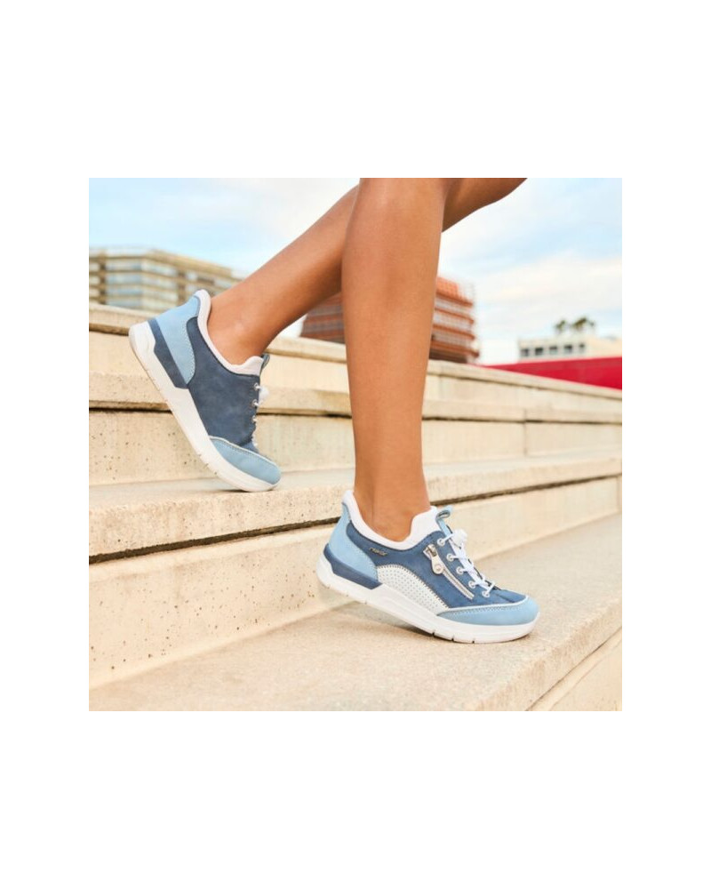 Rieker - Ready2go dame sneaker - blå