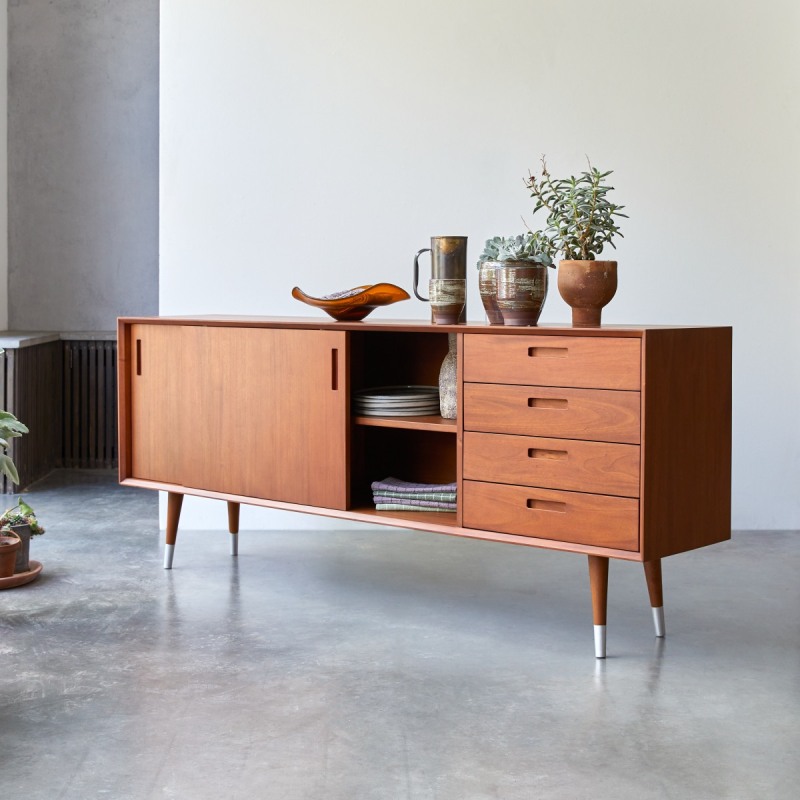 Buffet en acajou massif L 200 cm Magda 50's