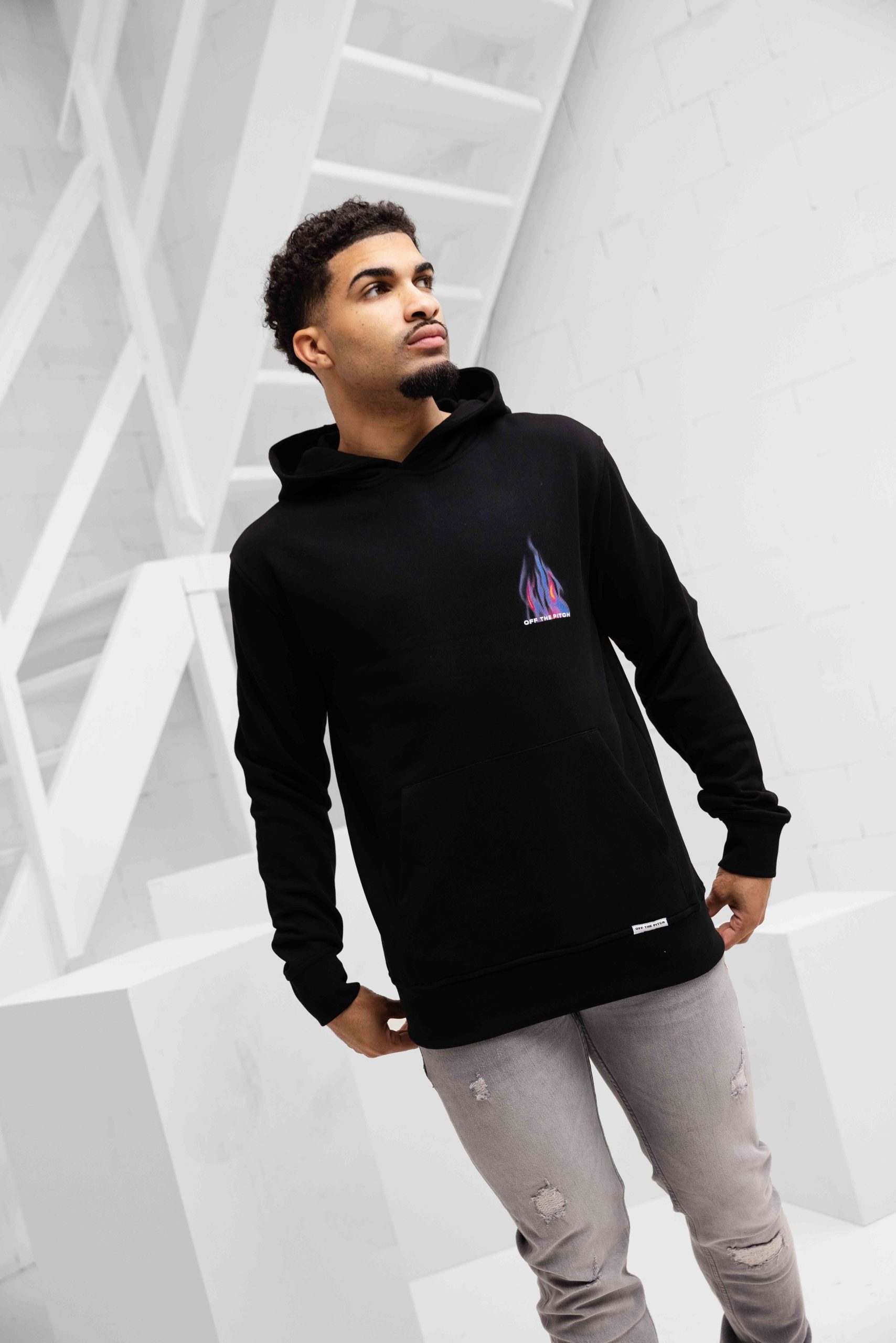 Off The Pitch Burning Flower Hoodie Heren Zwart