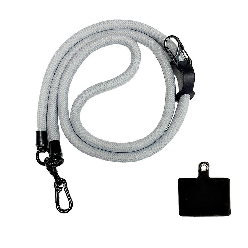 (110cm) Universal Necklace Handykette Umhängeband für Schutzhülle mit Schlüsselanhänger   1x Einlage - Grau