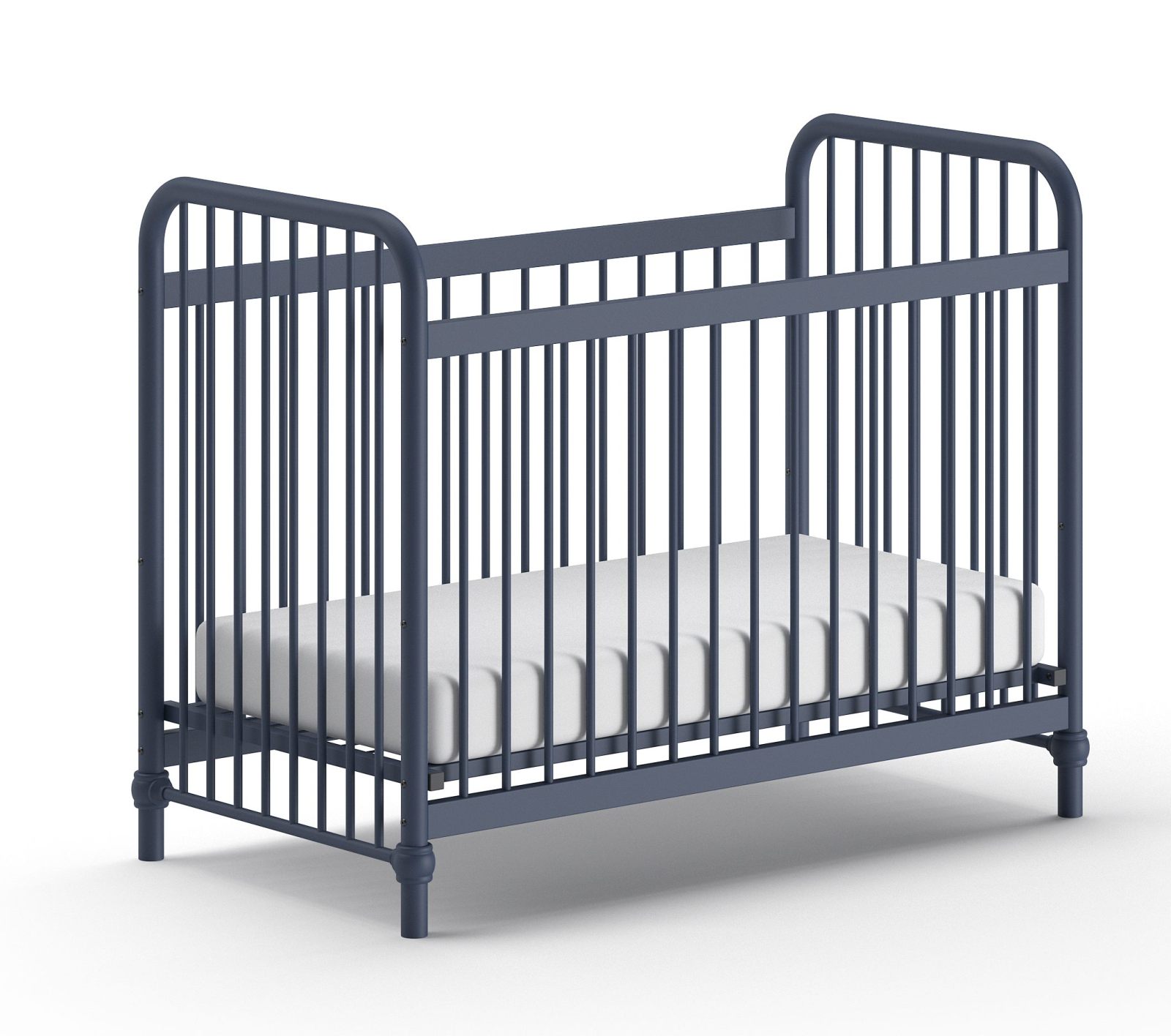 Babybett BRONXX - denimblau matt - Metall - 60x120 cm