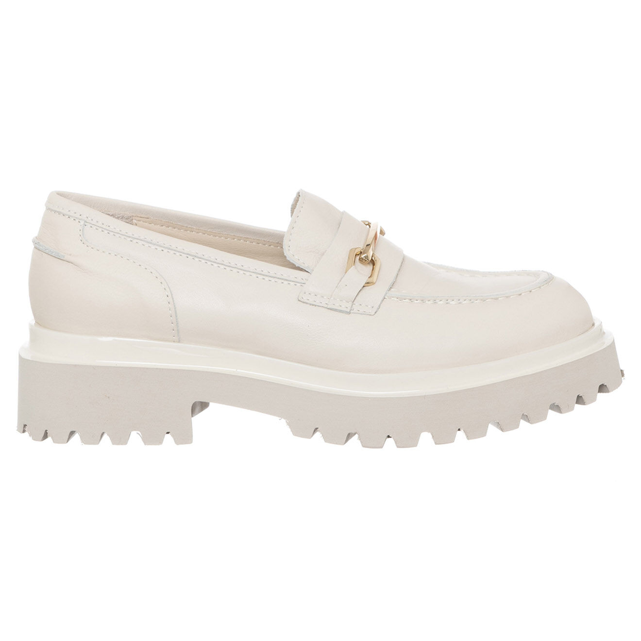 Loretta Pettinari Mocassins en Cuir Nina écru/doré