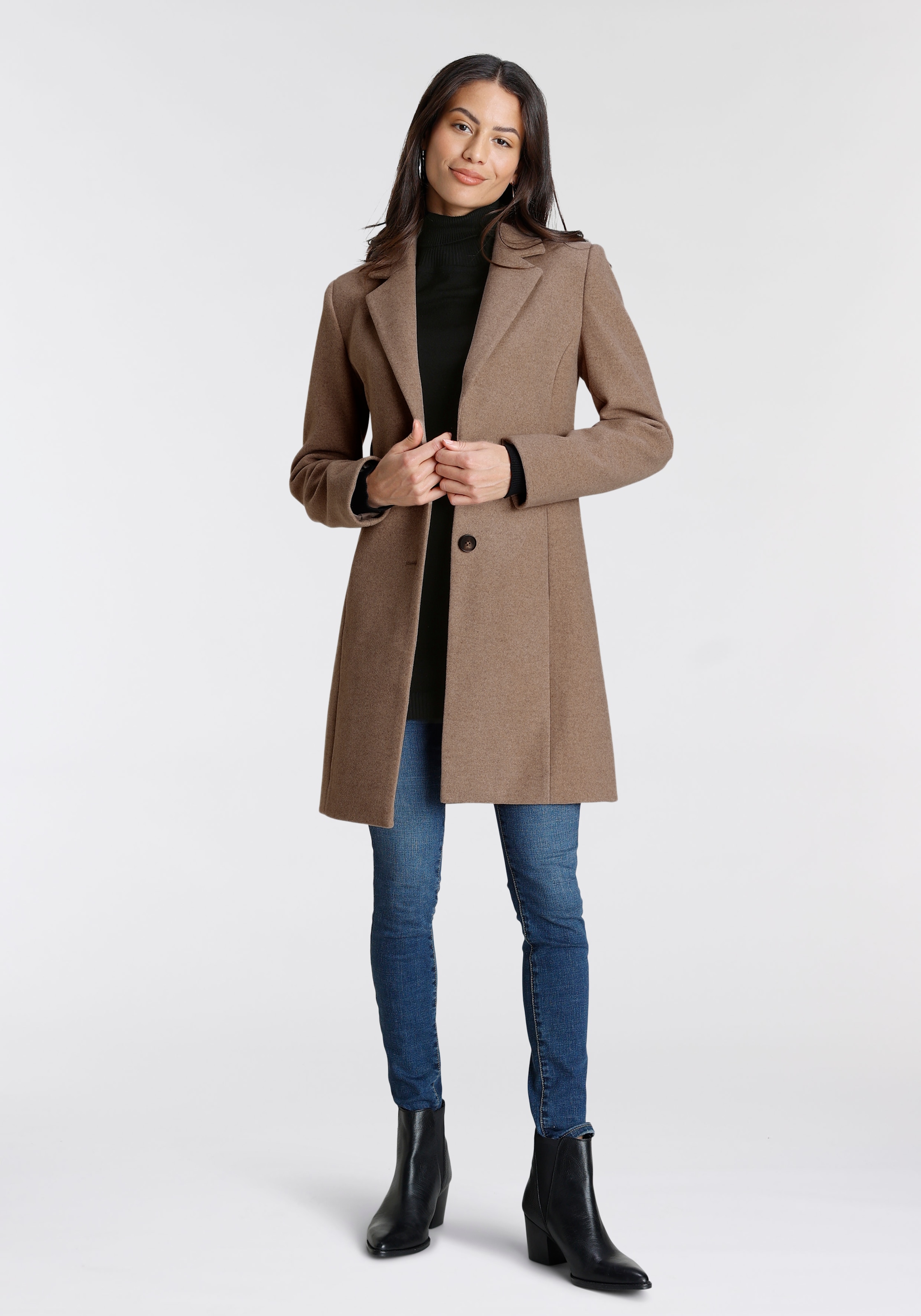 Laura Scott Rollkragenpullover , Feinstrick in figurbetonter Longform