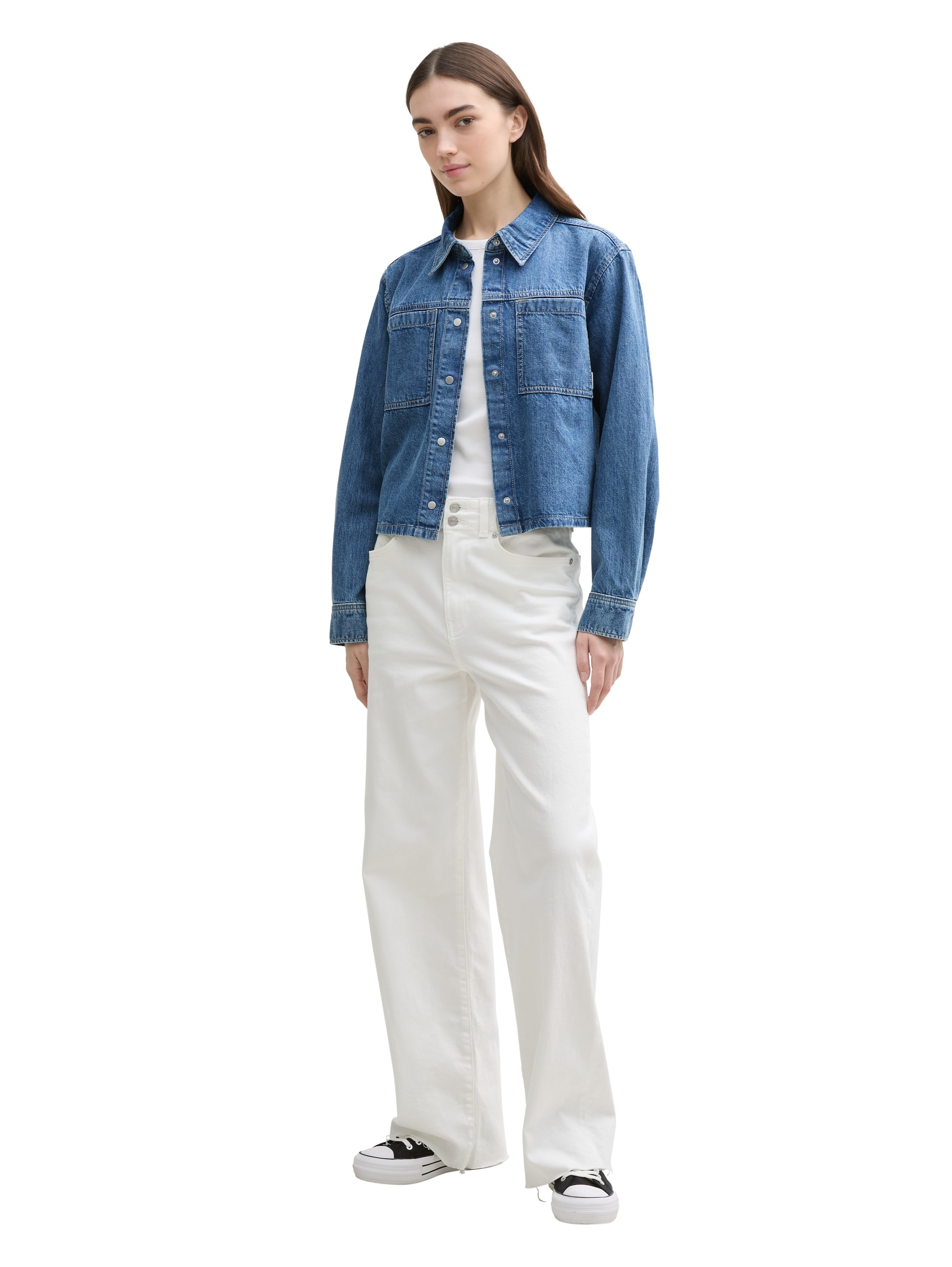 TOM TAILOR Denim Jeansbluse mit Brusttaschen