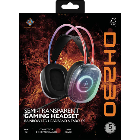 Deltaco RGB gaming headset - semi-transparent