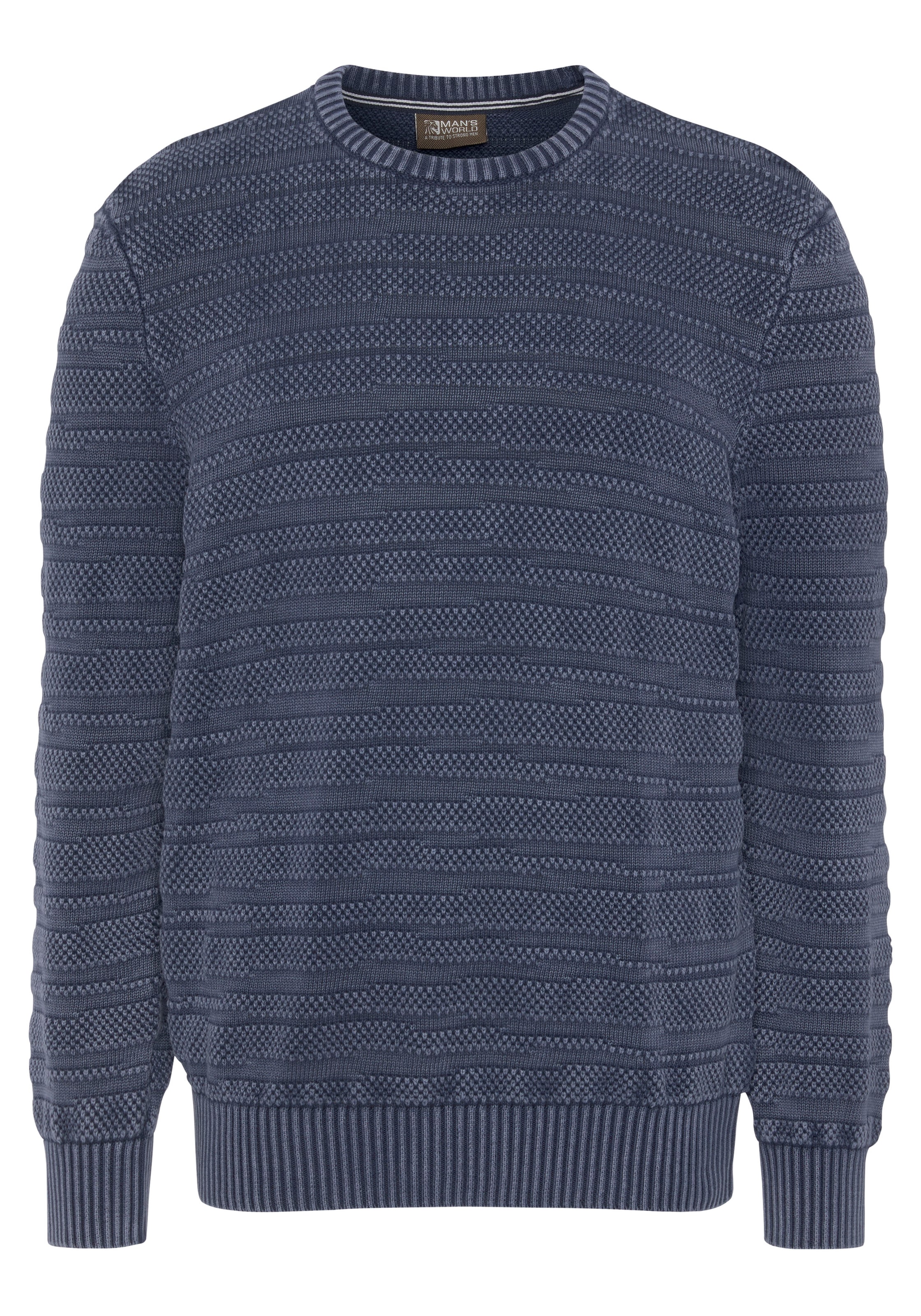 Man's World Rundhalspullover »Bis Grösse 5 XL«, mit Struktur
