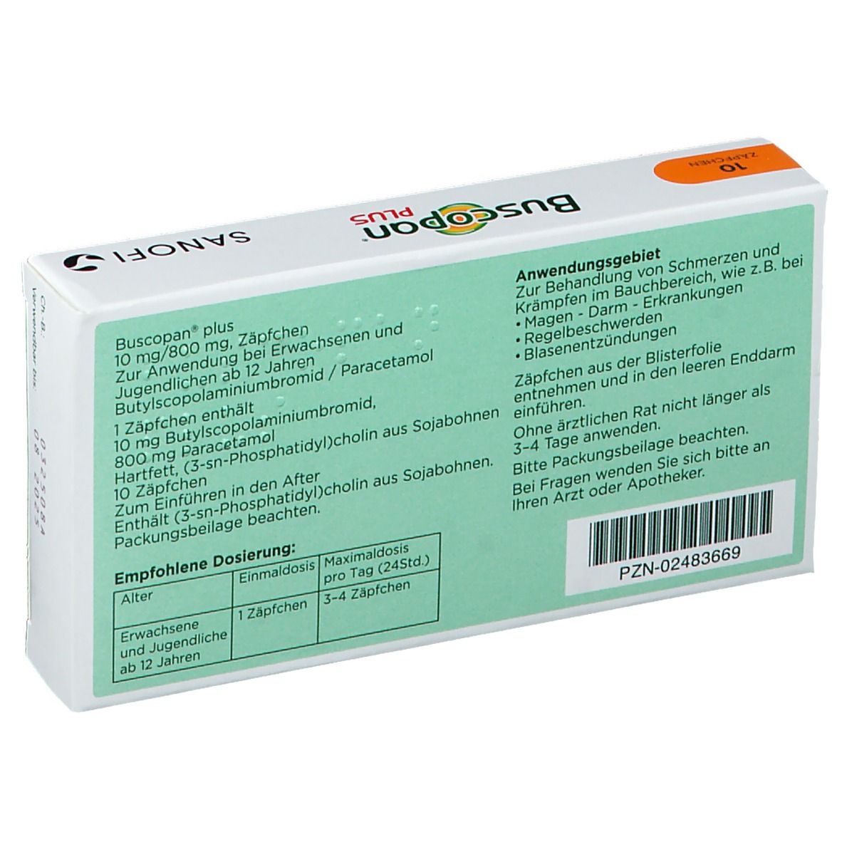 Buscopan Plus Zäpfchen bei Bauchschmerzen und Regelschmerzen