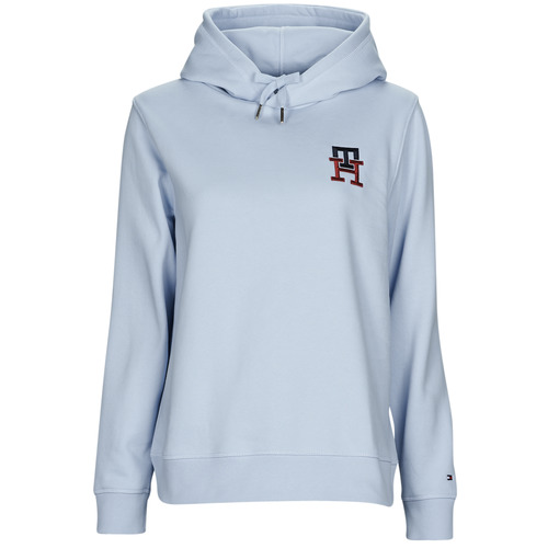Tommy Hilfiger - REG MONOGRAM EMB HOODIE - Bleu ciel