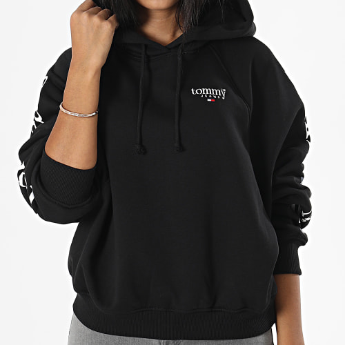 Sweat Capuche Femme Crop Relaxed Lower Case 4340 Noir
