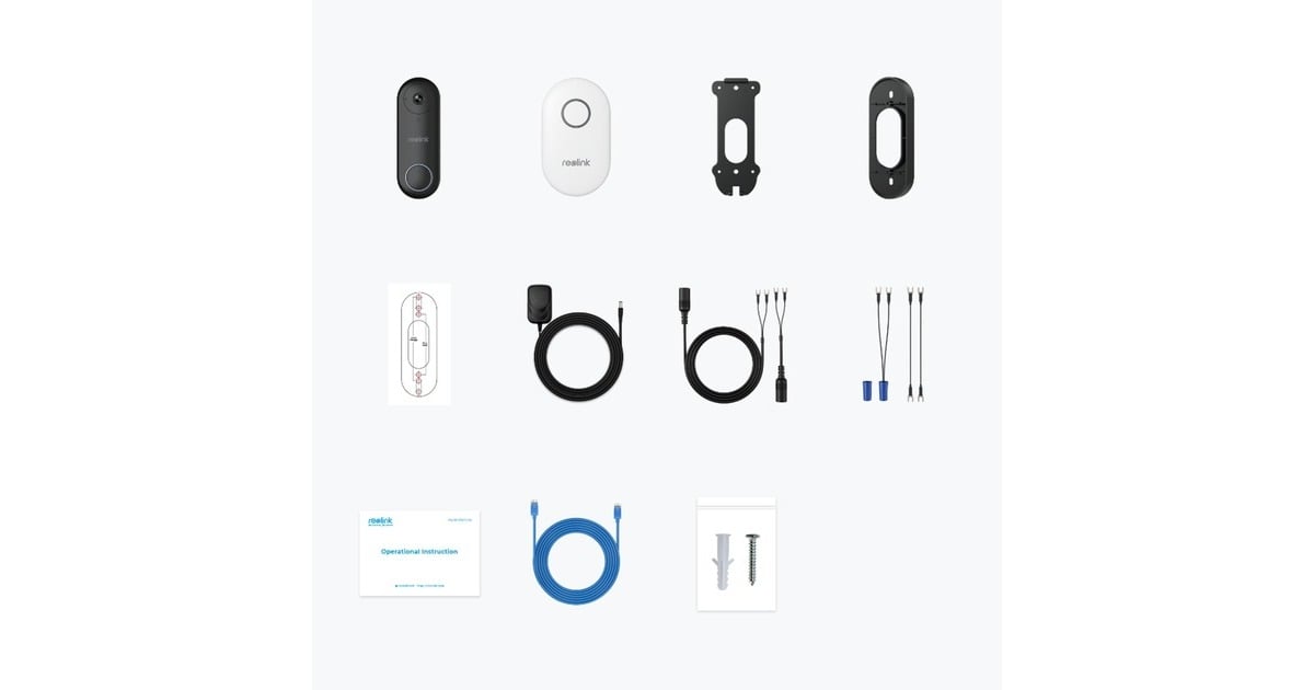 ReolinkSmart 2K+ Wired wifi video deurbel met gong  (Zwart)