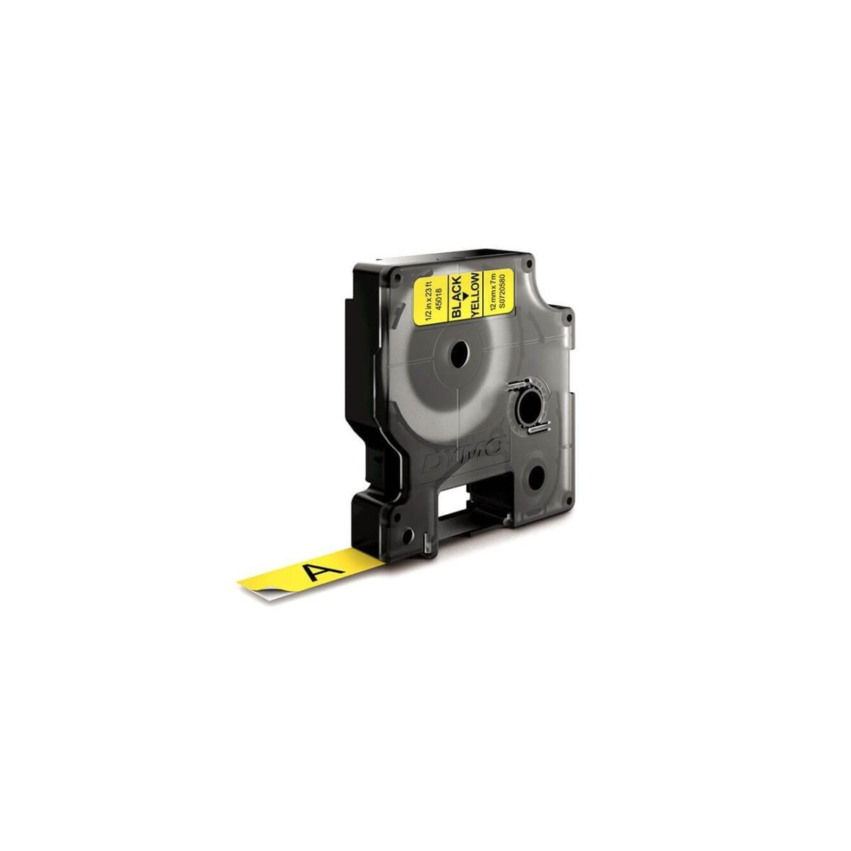 DYMO D1 märktejp standard 12mm, svart på gult, 7m rulle