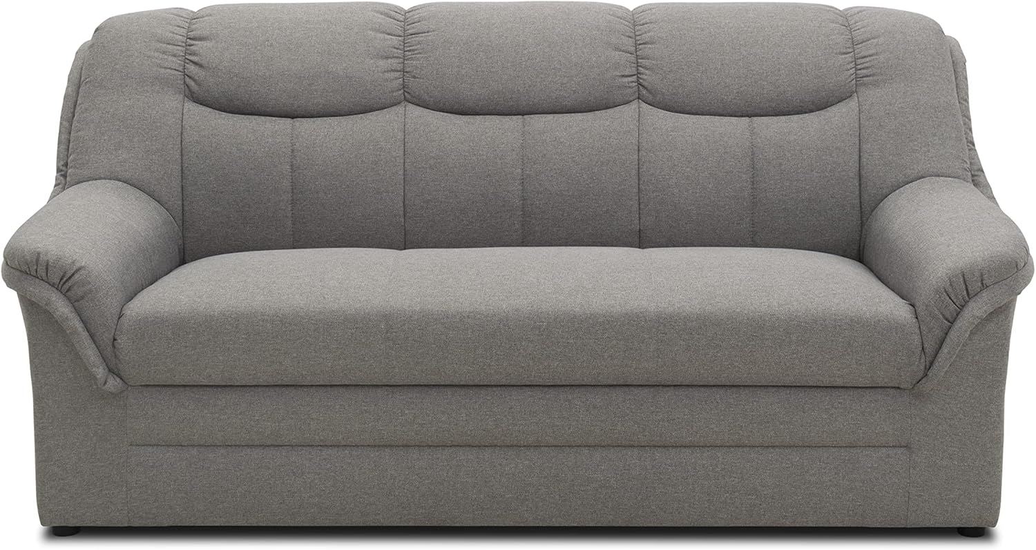 DOMO. collection Sofa Berlin, klassisches 3er Sofa, Polstergarnitur mit hochwertigem Federkern, 3 Sitzer 178 x 90 x 89 cm (BxTxH), hellgrau