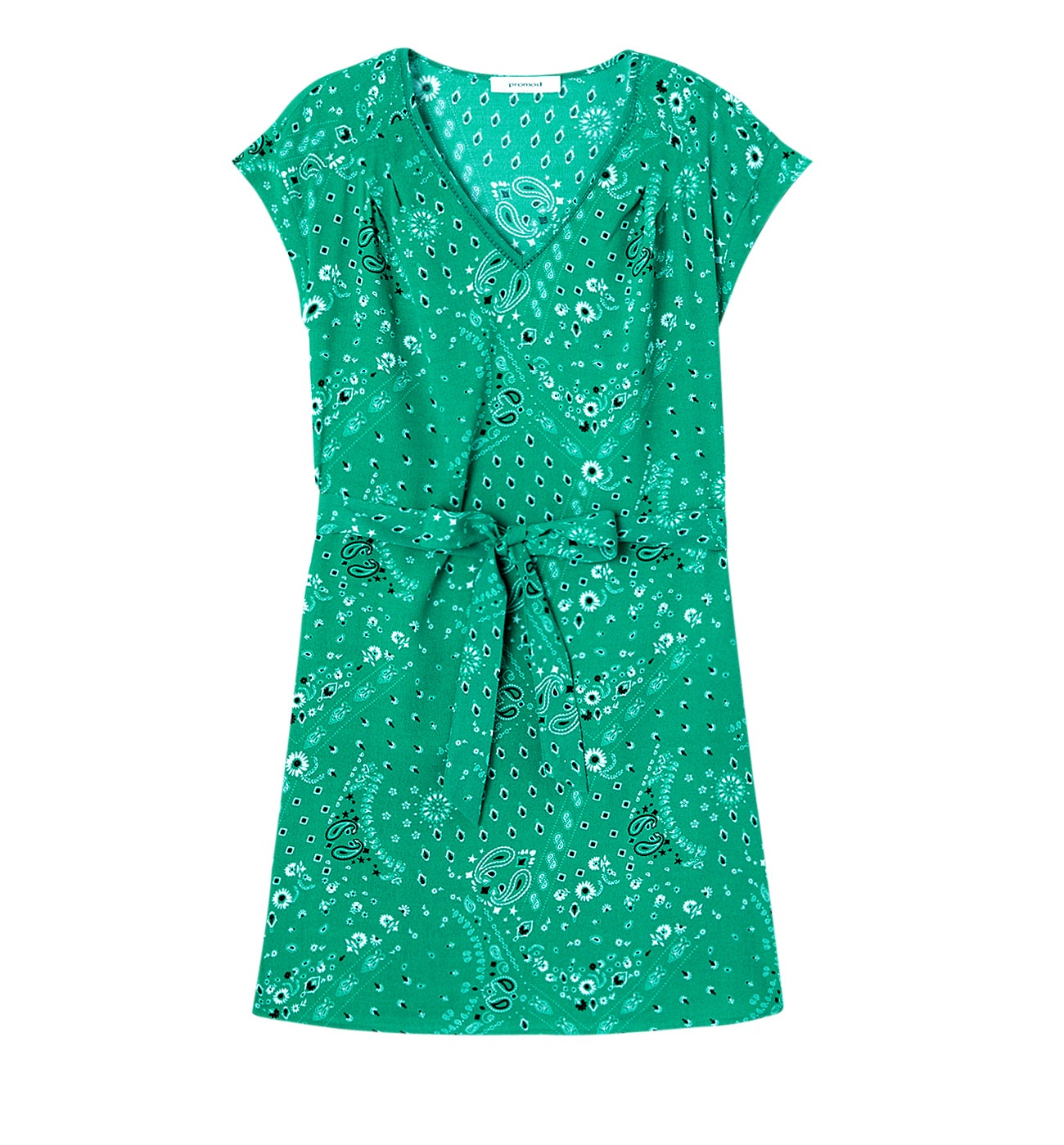Robe courte imprimé bandana - Imprimé vert