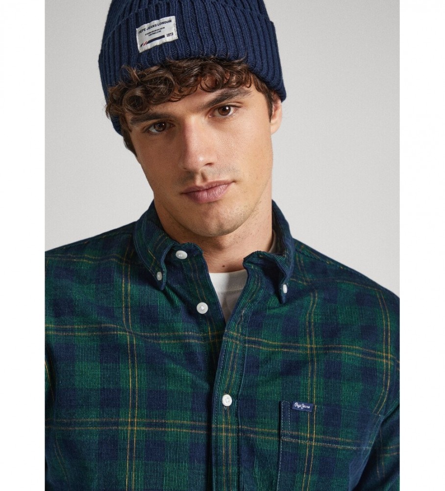 Camisa de algodão verde Pepe Jeans Cale