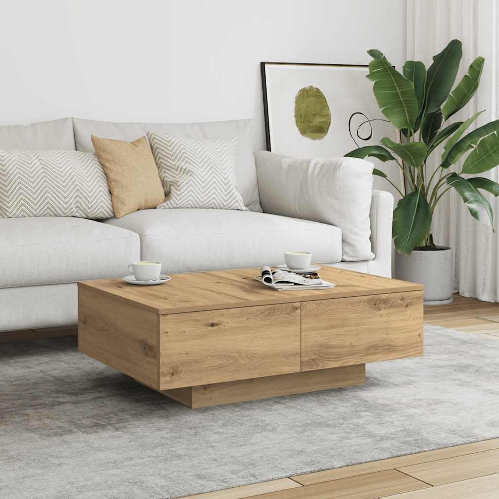 Couchtisch Artisan-Eiche 90x60x31 cm Holzwerkstoff Couchtisch Holz Für Wohnzimmer, Schlafzimmer Schrank, Minimalistisch Modernes Design