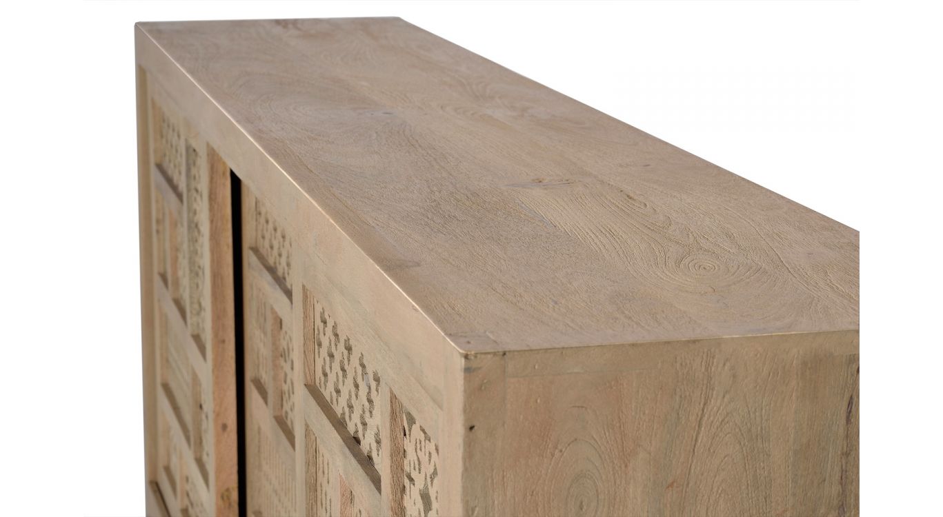 Bahut bois, fer marron 190x40x95cm - bois-fer