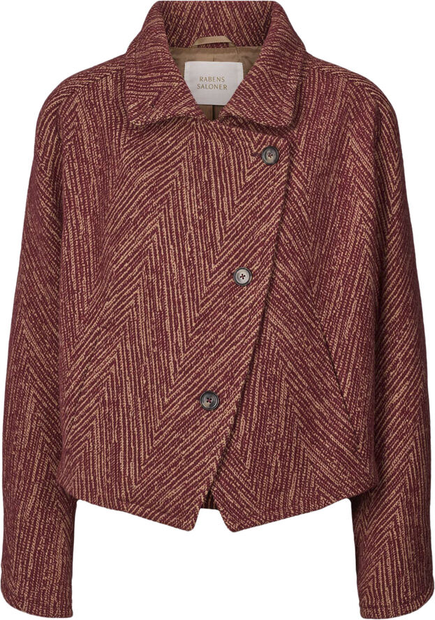 Rabens Saloner Herringbone jacket - Lunna Burgundy combo
